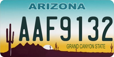 AZ license plate AAF9132