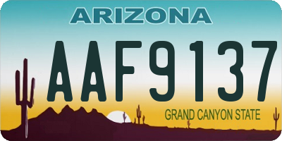 AZ license plate AAF9137