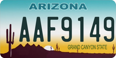 AZ license plate AAF9149