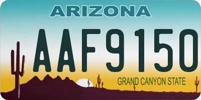 AZ license plate AAF9150