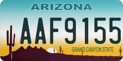 AZ license plate AAF9155