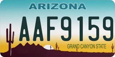 AZ license plate AAF9159