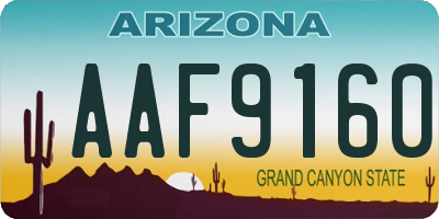 AZ license plate AAF9160