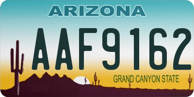 AZ license plate AAF9162
