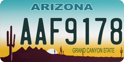 AZ license plate AAF9178