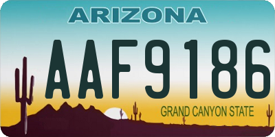AZ license plate AAF9186