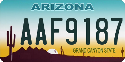 AZ license plate AAF9187