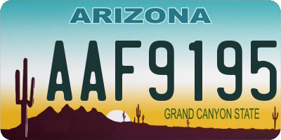 AZ license plate AAF9195