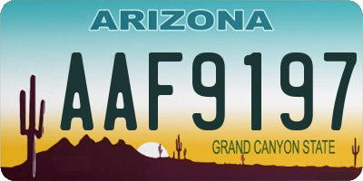 AZ license plate AAF9197