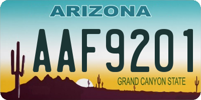 AZ license plate AAF9201