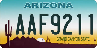 AZ license plate AAF9211