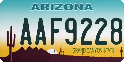 AZ license plate AAF9228