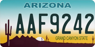 AZ license plate AAF9242