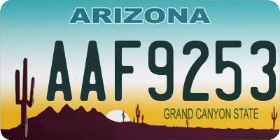 AZ license plate AAF9253