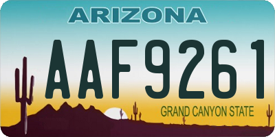 AZ license plate AAF9261