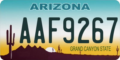 AZ license plate AAF9267