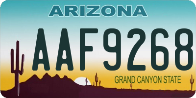 AZ license plate AAF9268