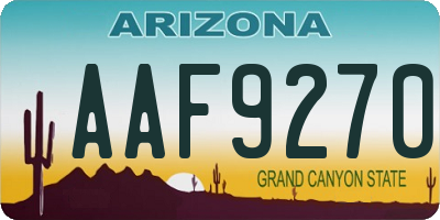 AZ license plate AAF9270