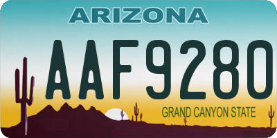 AZ license plate AAF9280