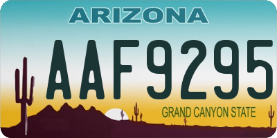 AZ license plate AAF9295