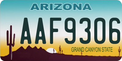 AZ license plate AAF9306