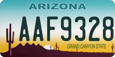 AZ license plate AAF9328