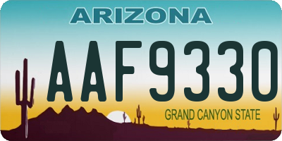 AZ license plate AAF9330
