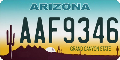 AZ license plate AAF9346