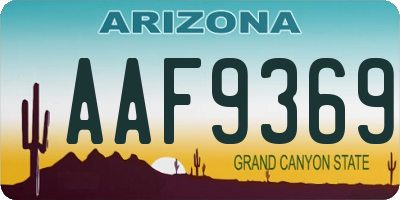 AZ license plate AAF9369