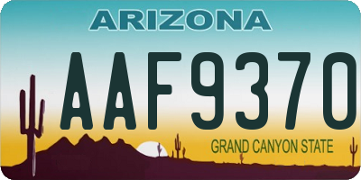 AZ license plate AAF9370