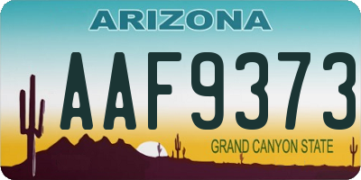 AZ license plate AAF9373