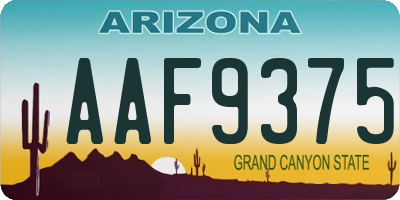 AZ license plate AAF9375