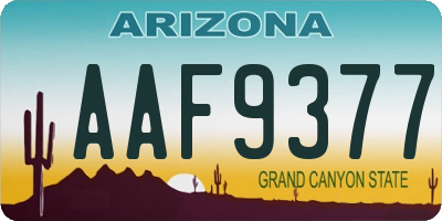 AZ license plate AAF9377