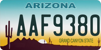 AZ license plate AAF9380