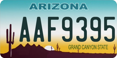 AZ license plate AAF9395