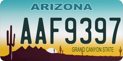 AZ license plate AAF9397