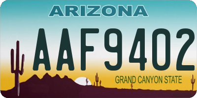 AZ license plate AAF9402