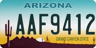 AZ license plate AAF9412
