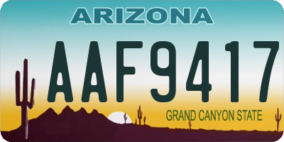 AZ license plate AAF9417