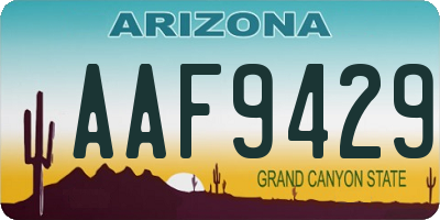 AZ license plate AAF9429