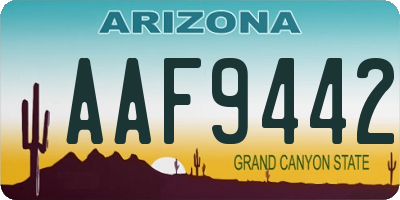 AZ license plate AAF9442