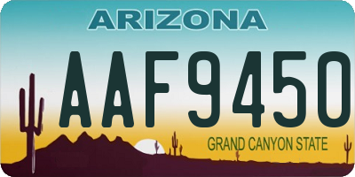 AZ license plate AAF9450