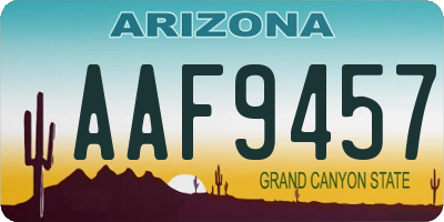 AZ license plate AAF9457