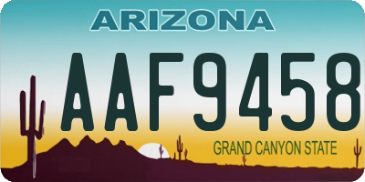 AZ license plate AAF9458