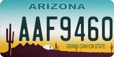AZ license plate AAF9460