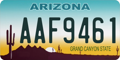 AZ license plate AAF9461