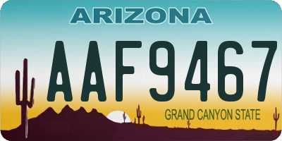 AZ license plate AAF9467