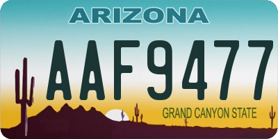 AZ license plate AAF9477