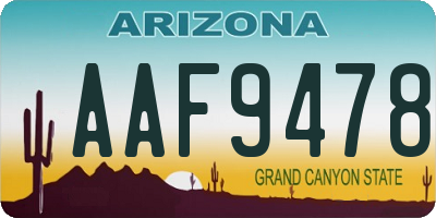 AZ license plate AAF9478