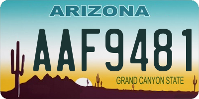 AZ license plate AAF9481